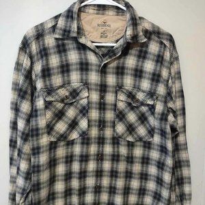 RedHead Men's Grey & Black Flannel Button Down L/S Shirt Size Small